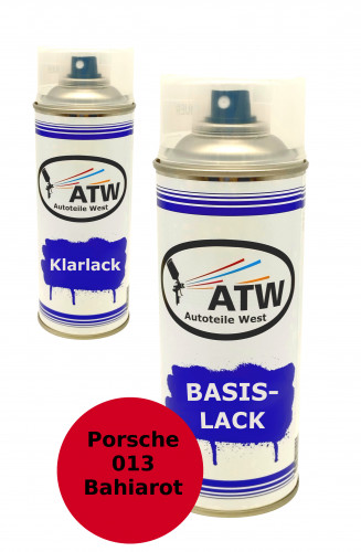 Autolack für Porsche 013 Bahiarot +400ml Klarlack Set